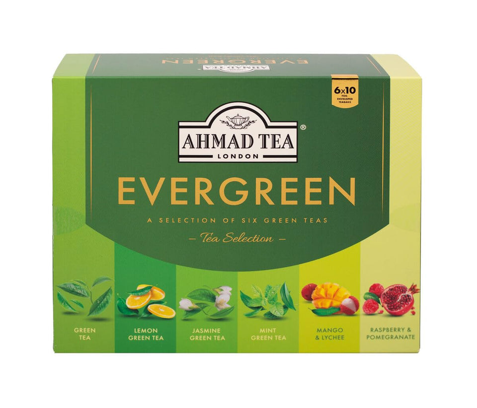 Ahmad Tea Green Tea Pure Evergreen teabags for hot or iced brewing