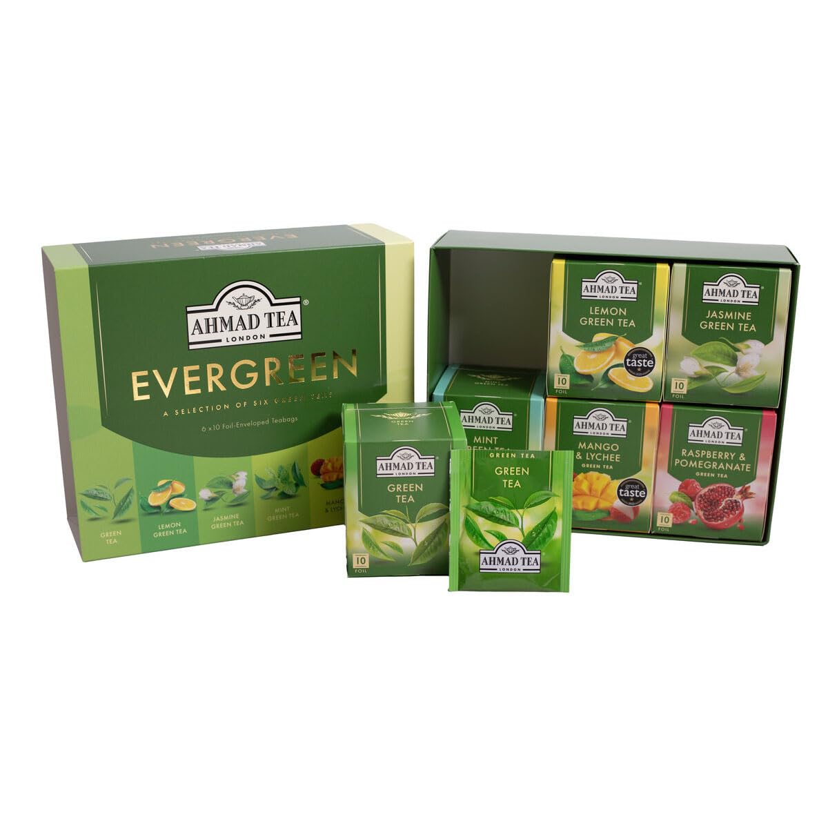 Ahmad Tea Raspberry & Pomegranate teabags offering fruity sweetness