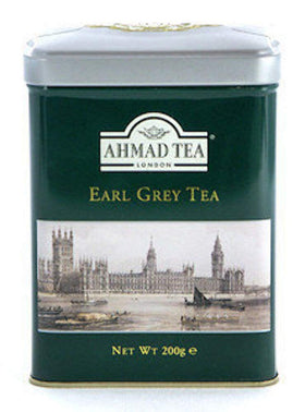Ahmad Tea London Earl Grey tin with bergamot aroma for a refined tea ritual