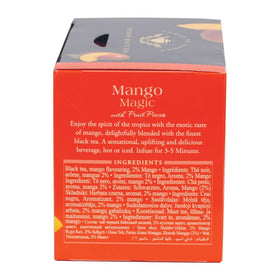 Real mango pieces visible in Ahmad Tea Mango Magic for fruity flavor.