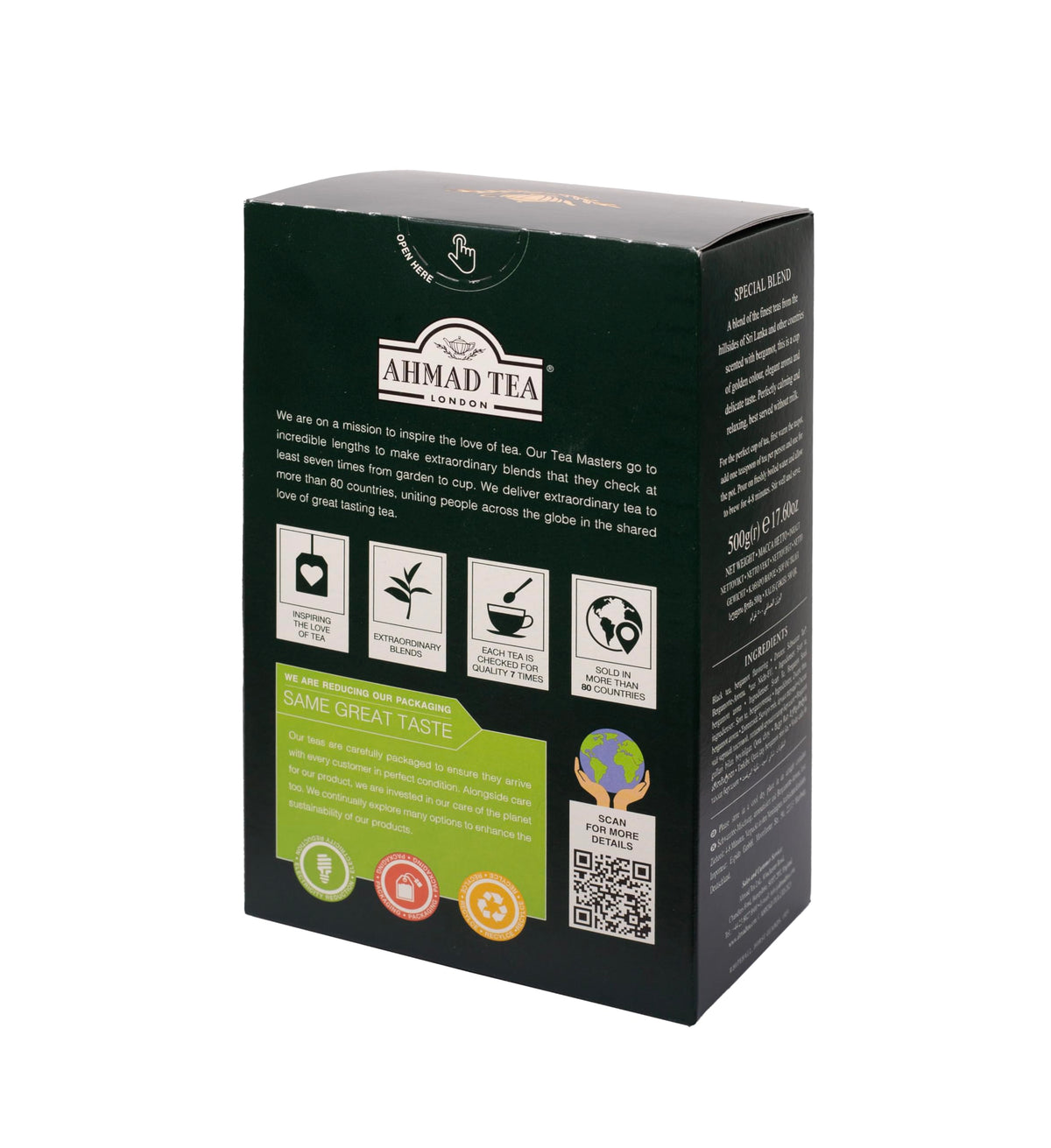 Ahmad Tea Special Blend leaves steeping in a cup for a fragrant, energizing brew
