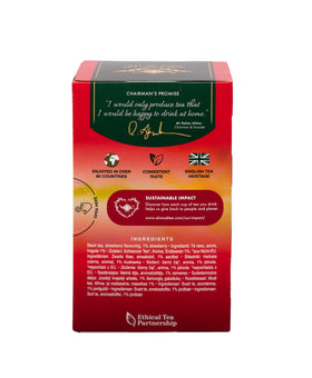 Ahmad Tea Strawberry Sensation strawberry pieces, real fruit bits for a berry-forward cup.