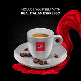 Aiello Caffe aroma-preservation roasting shot emphasizes authentic Italian coffee.