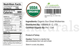 Aim Naturals mulberries ideal for baking, snacking, or topping dishes