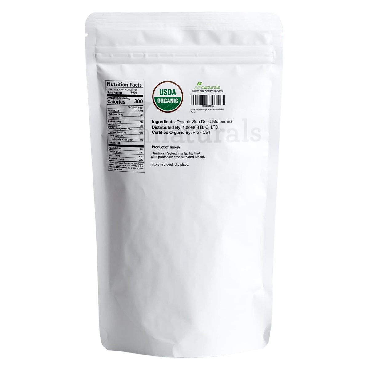 Aim Naturals white mulberries close-up texture highlighting natural sweetness