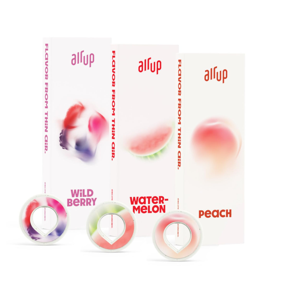 Air Up Peach flavor pod close-up showing natural aromas for refreshing, sugar-free hydration.
