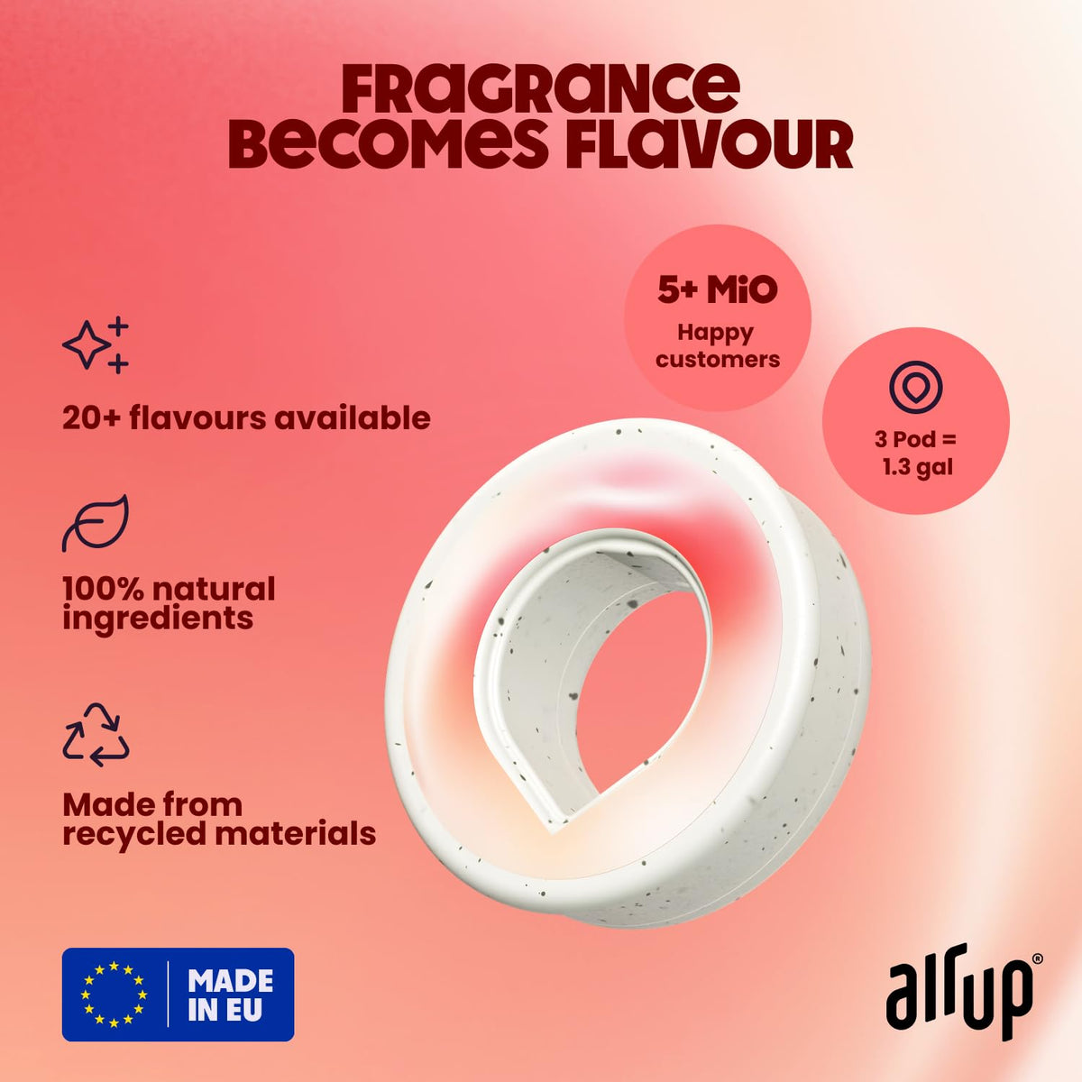 Air Up Watermelon flavor pod close-up highlighting scent-based flavoring for light hydration.