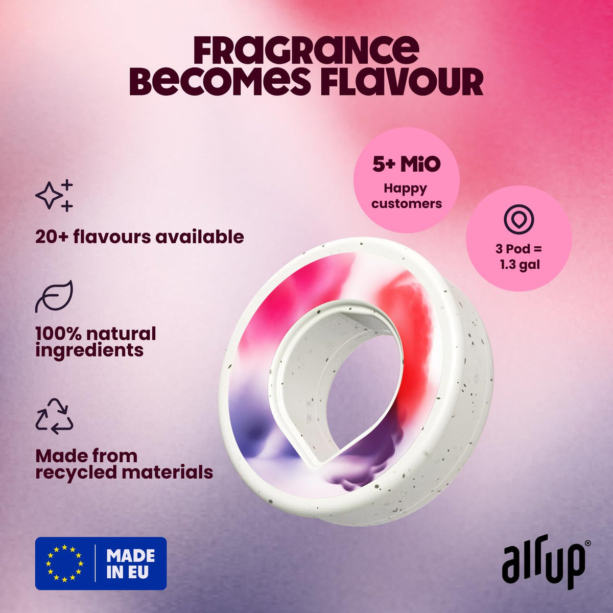 Air Up original bottle with pods demonstrating compatibility and convenient flavoring on the go.