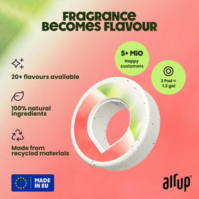 Air Up scent-based flavor technology close-up illustrating aromas flavoring water without calories.