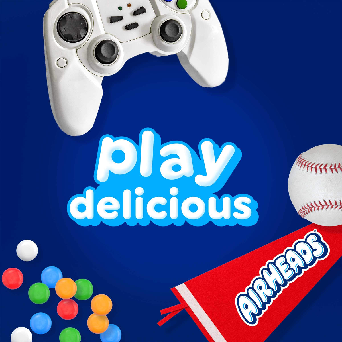 Airheads Bites on a concession stand tray inviting customers to sample.