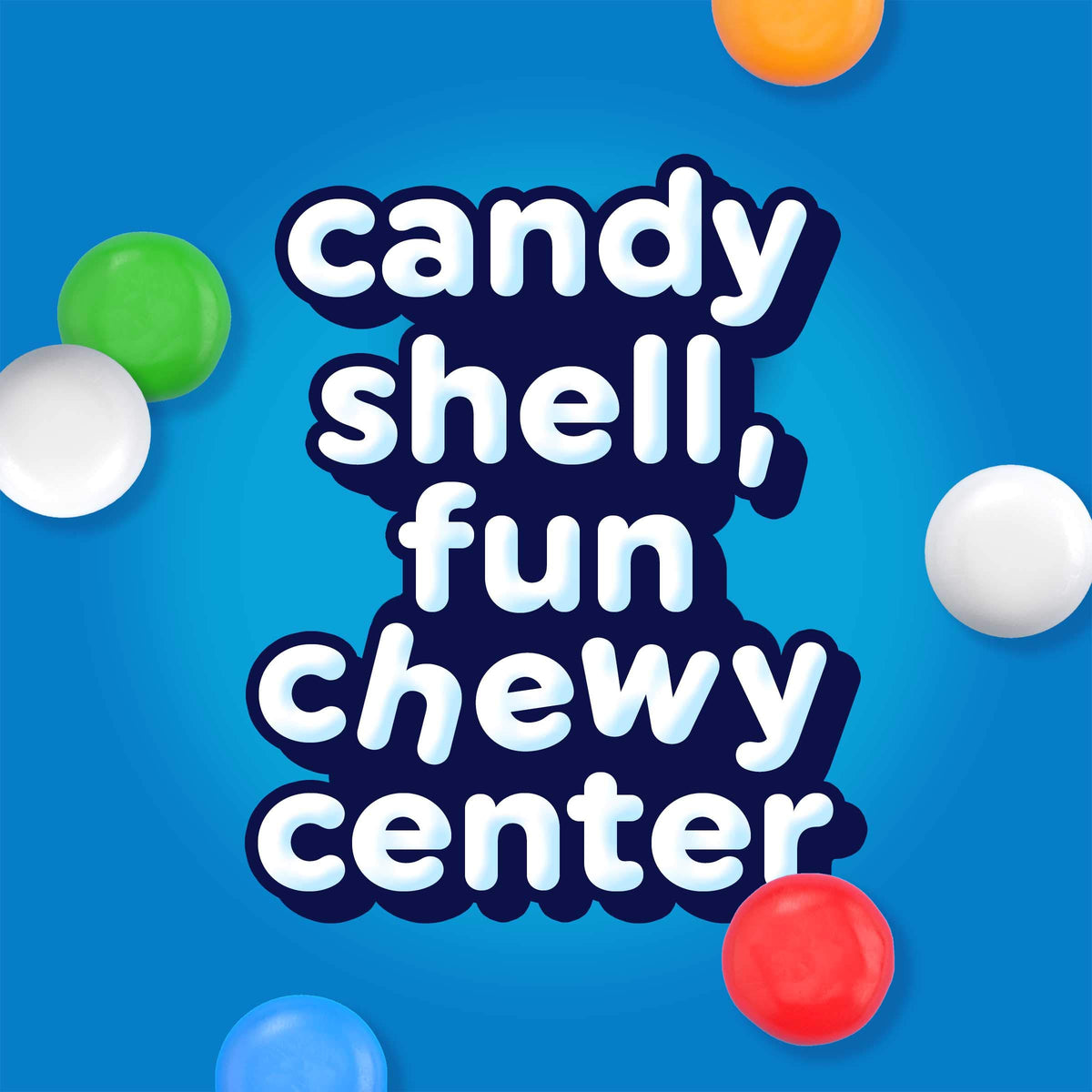 Close-up of Airheads Bites chewy fruit candies highlighting a soft, fruity chew.