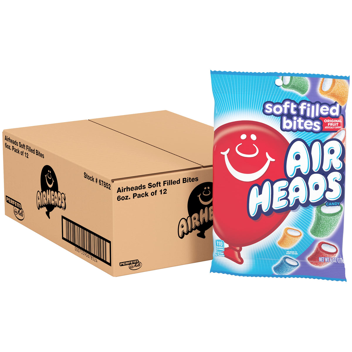 Airheads Bites mixed fruit flavors in a 12-pack, ideal for parties and sharing.