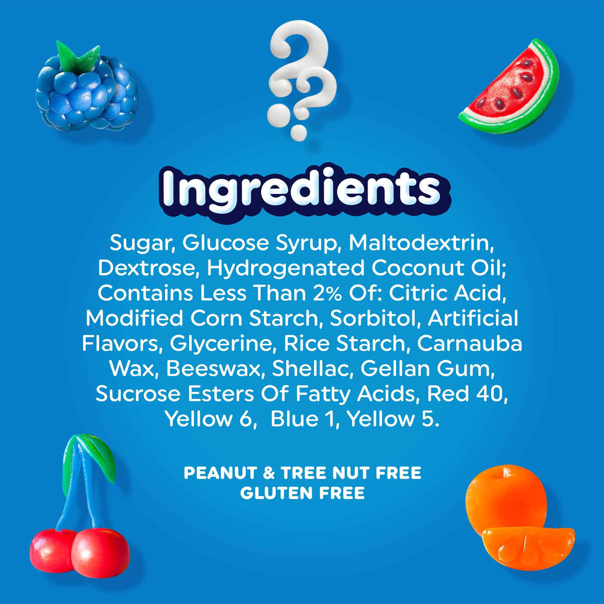 Airheads Bites are gluten-free, tree-nut-free, and peanut-free snack options.