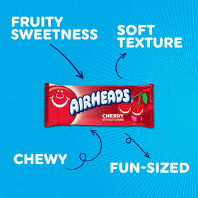 Airheads Blue Raspberry mini bar provides tangy fruit flavor in a bite.