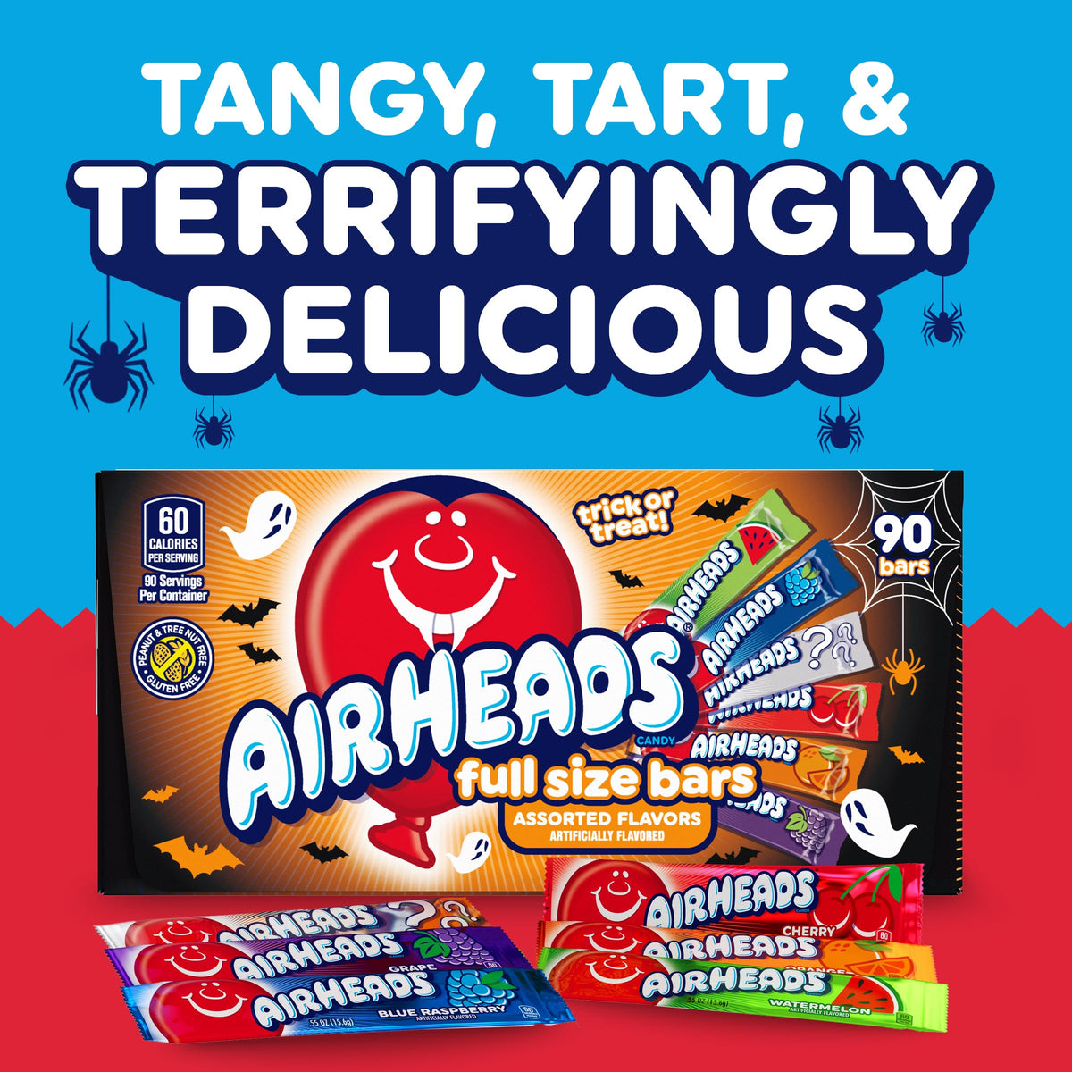 Airheads Cherry full-size bar showing tangy cherry flavor for classroom snacks.