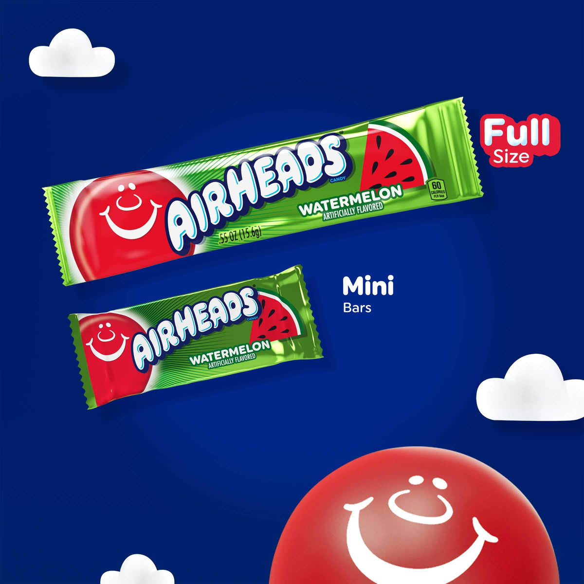 Airheads Watermelon treats neatly fit in pockets for on-the-go snacking.