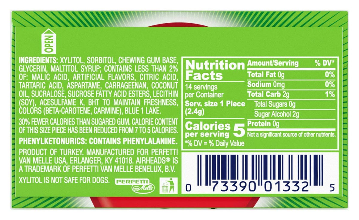 Airheads gum 14-stick pack ready for quick snacking or party favors