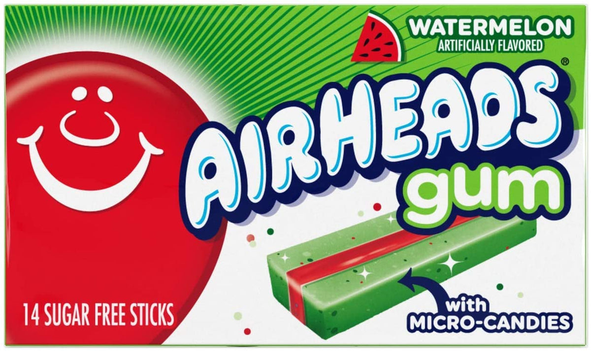 Airheads Watermelon gum ideal for parties, travel, and on-the-go snacking