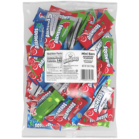 Airheads mini candy bars in a 5lb bag, ideal for sharing.