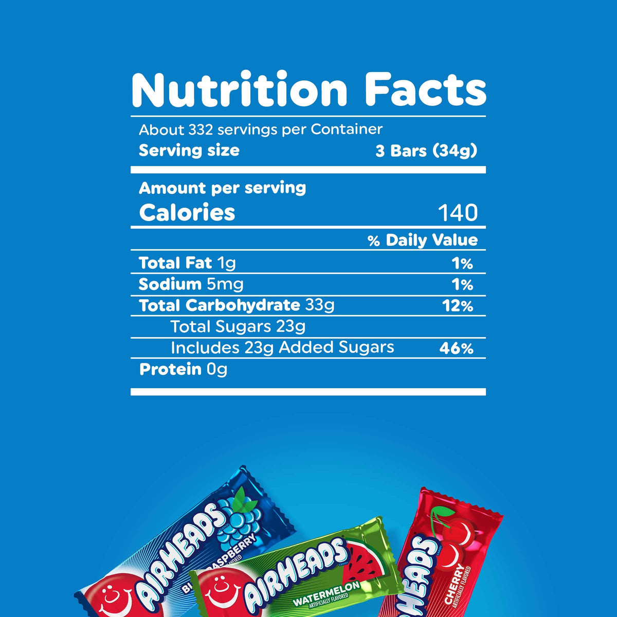 Airheads Mini Candy Bars blue-raspberry-flavor-pack, colorful snack for movie nights.