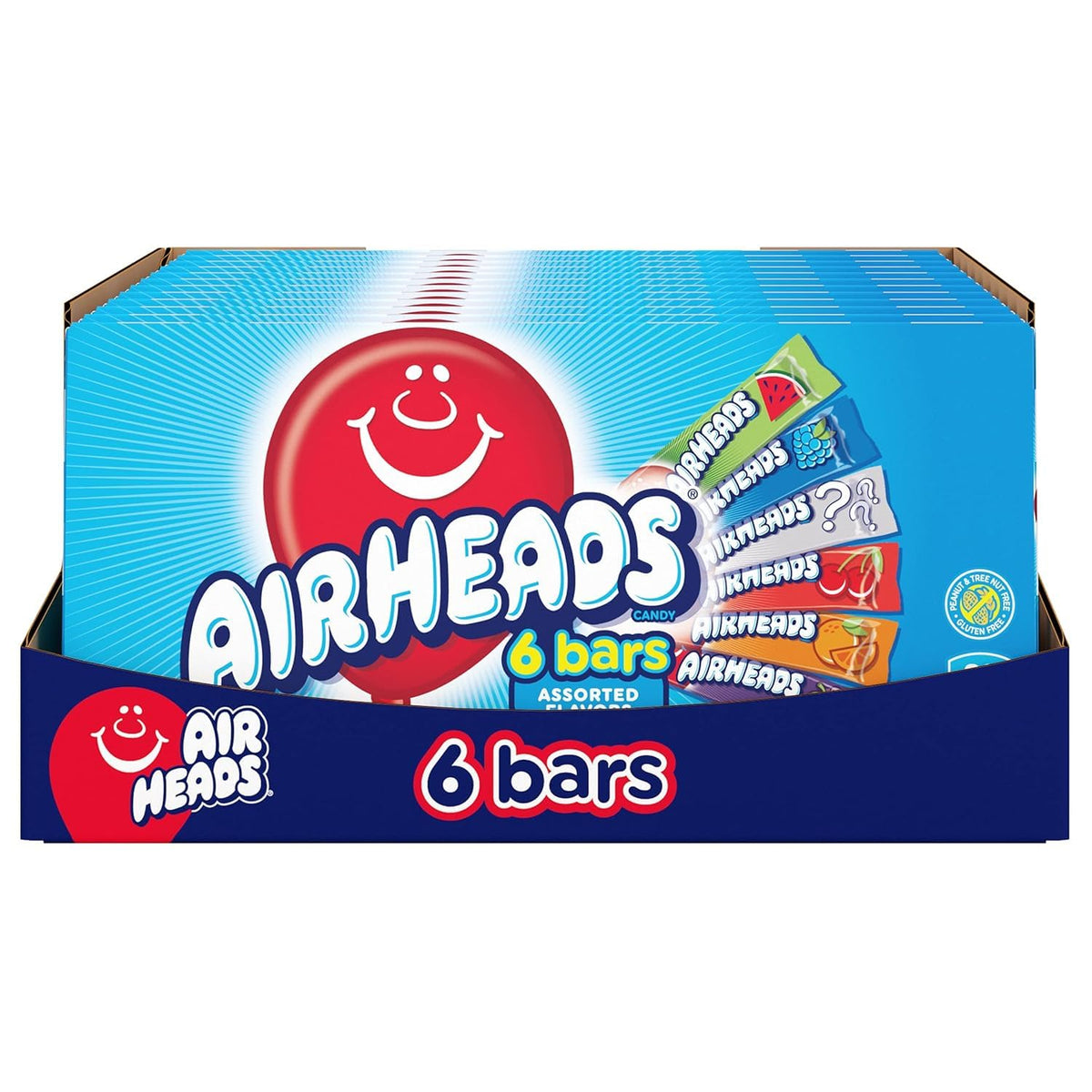AirHeads movie theater box front view showing colorful non-melting candy