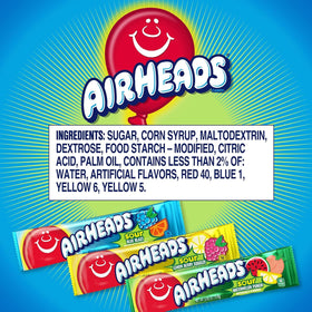 Airheads Lemon Berry Squeeze chewy bars, zesty citrus notes.