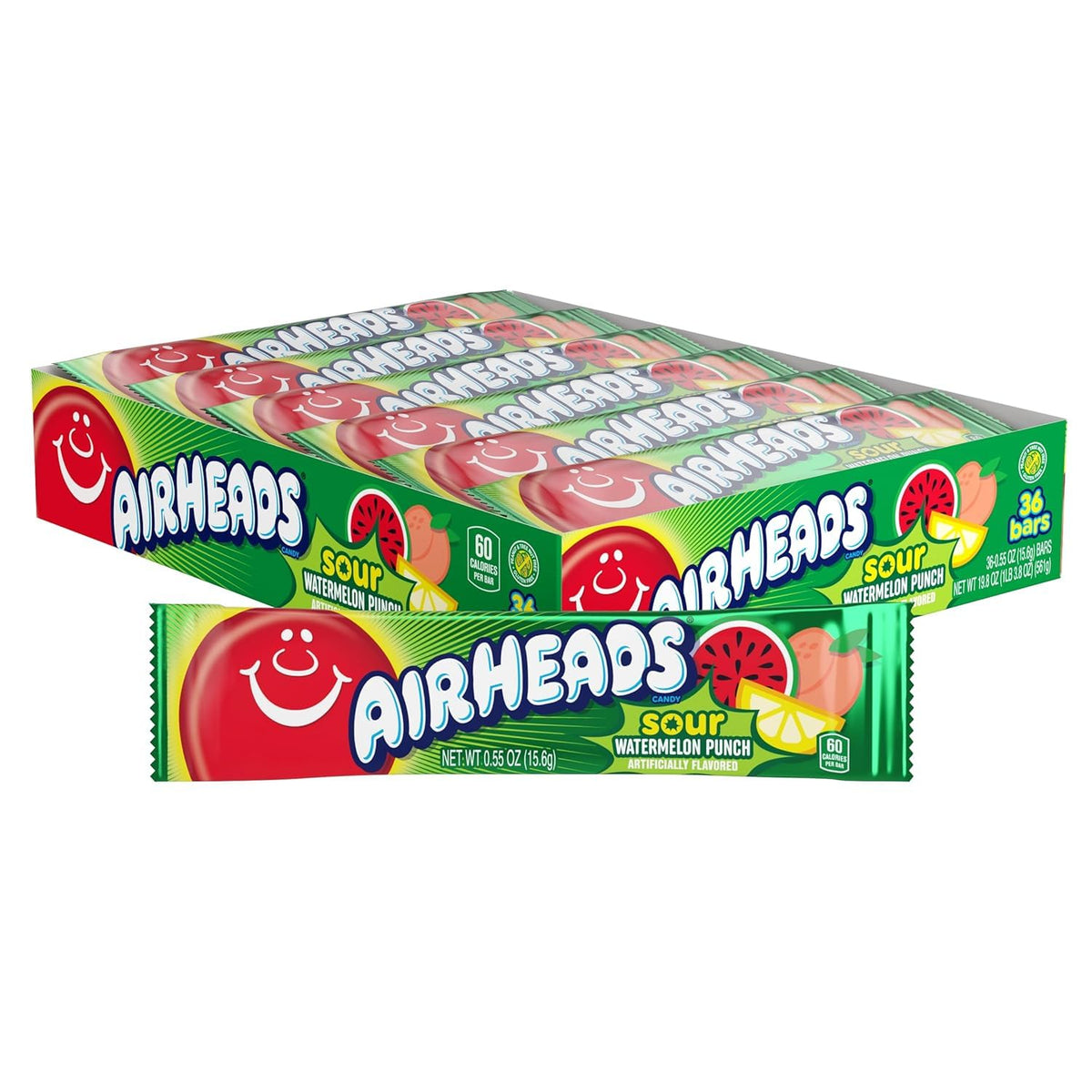 Airheads Sour Watermelon Punch bars showing tangy chewy candy ideal for sharing