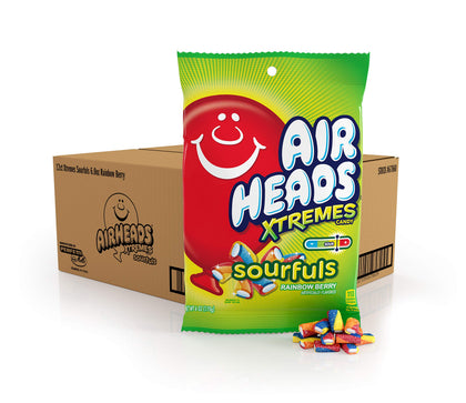 Airheads Sourfuls Rainbow Berry candy bag with tangy, chewy bites for sharing