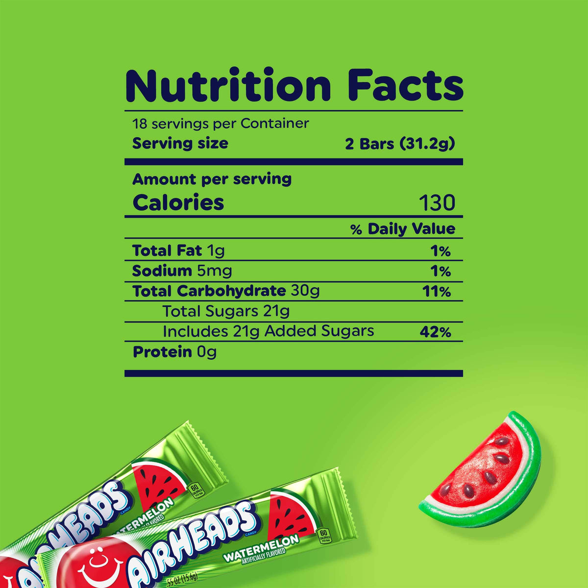 Airheads Watermelon individually wrapped bars ideal for gift bags or concession stands.