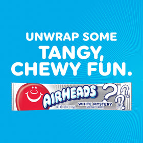 Close-up of Airheads White Mystery chewy texture and color.