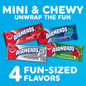 Airheads White Mystery mini bar offers a creamy, fruity chew.