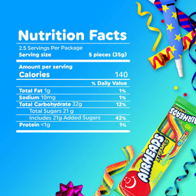 Airheads Xtremes Belts Rainbow Berry 12-pack bulk candy arrangement