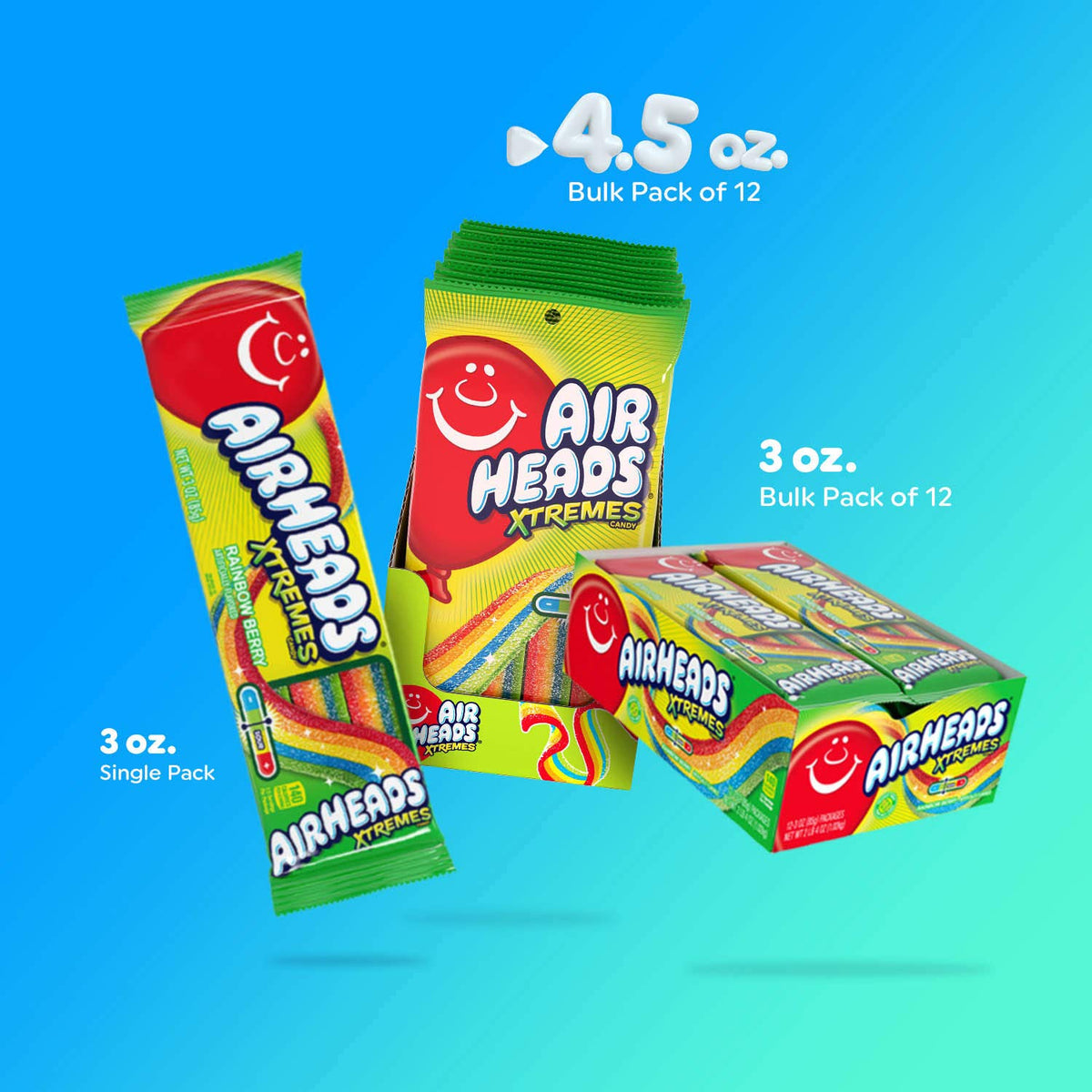Airheads Xtremes Belts Rainbow Berry enjoyed by kids and adults alike