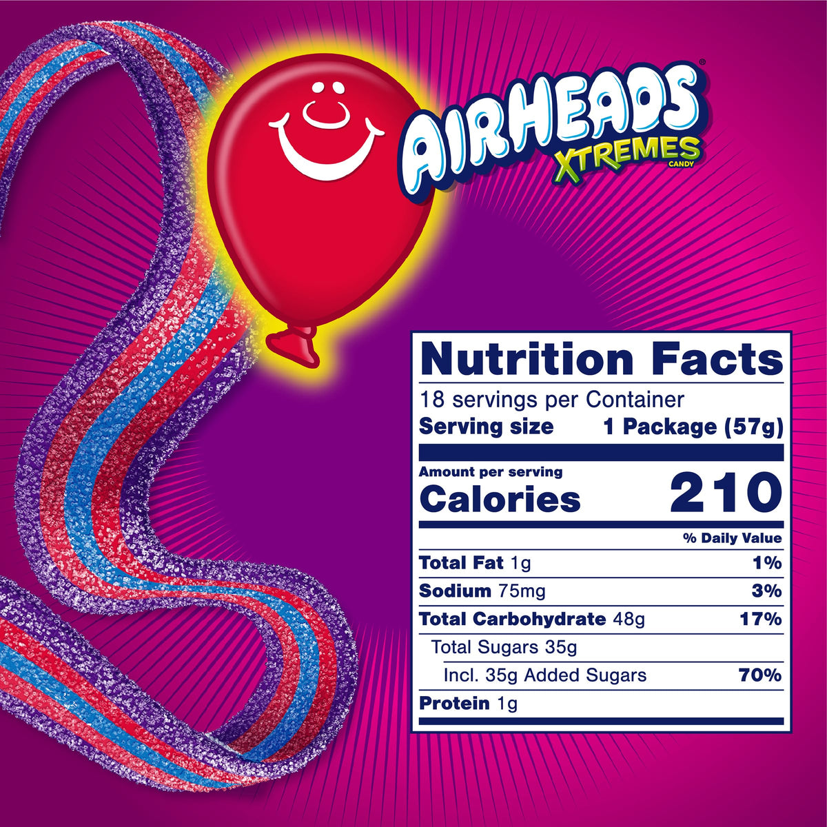 Airheads Xtremes bulk box, vibrant berry flavor for gatherings and concessions.