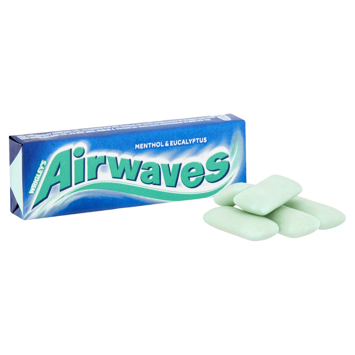 AirWaves Menthol & Eucalyptus gum pack interior shows 10 sticks for travel