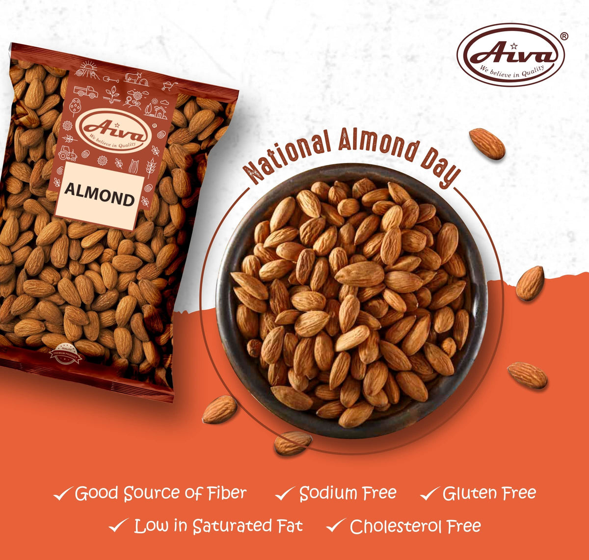 AIVA almonds used in baking adds crunch and rich aroma