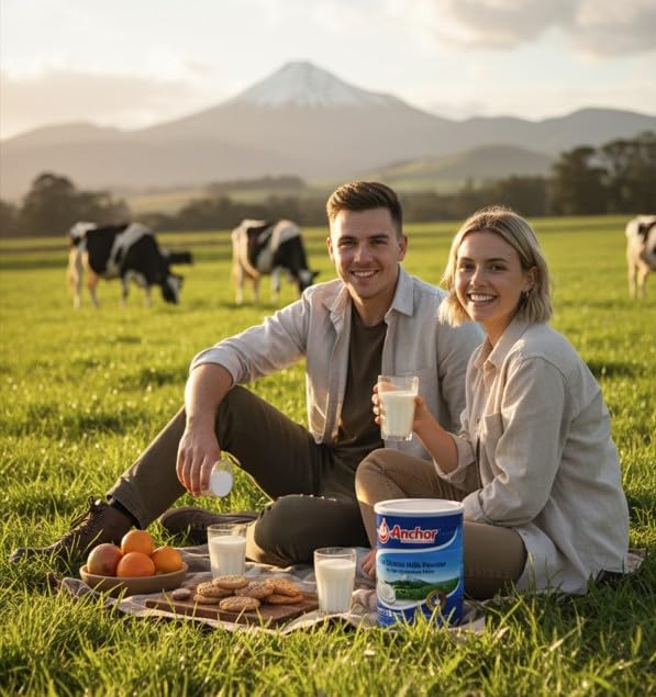 Aiva Anchor milk powder with measuring cups for easy, accurate prep.