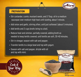 Aiva Beluga Lentils kitchen use ready to cook in 20 minutes