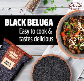Aiva Beluga Lentils in soup bowl with rich color