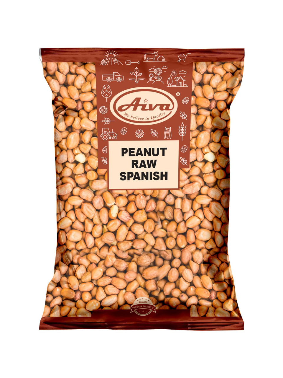 Aiva raw Spanish peanuts 5lb pack, ready for snacking and cooking.