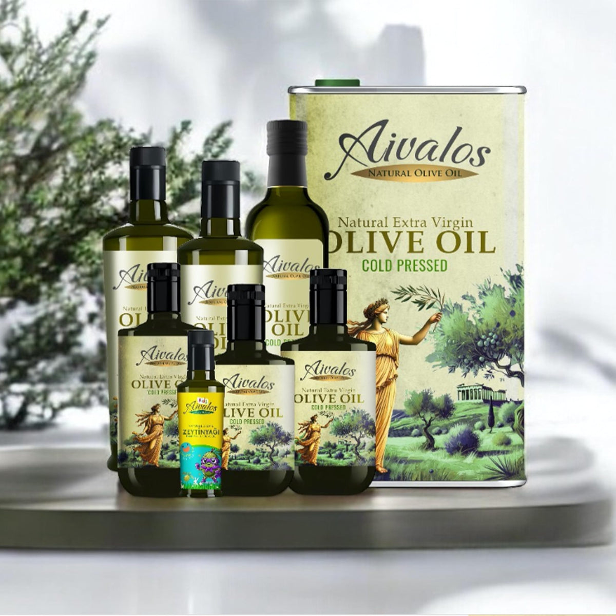 AIVALOS finishing olive oil atop a finished dish