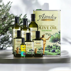 AIVALOS finishing olive oil atop a finished dish