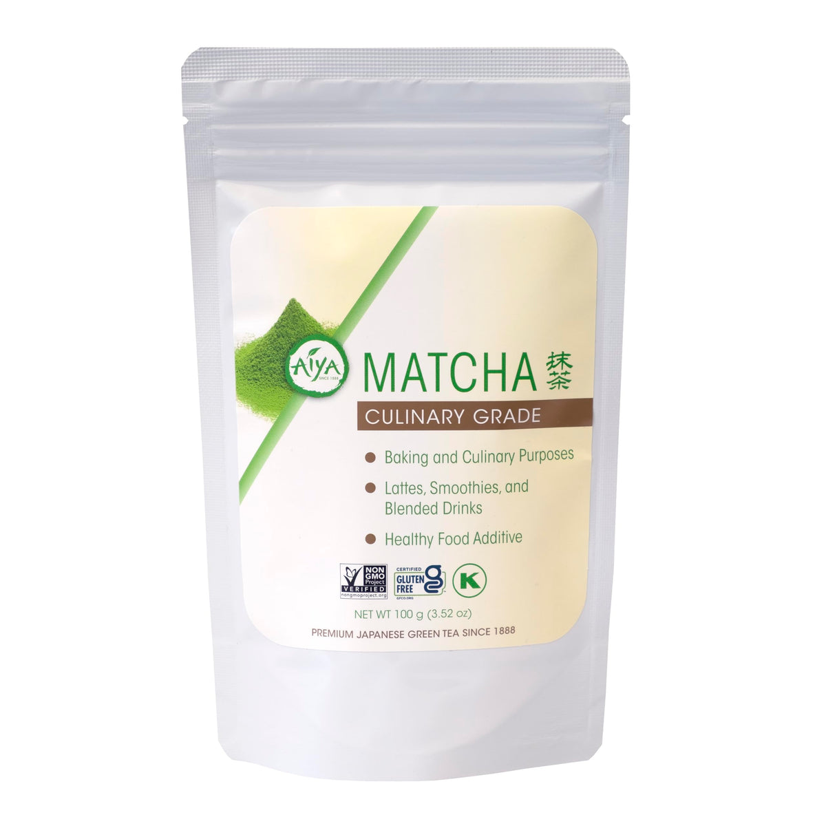AIYA Matcha ceremonial grade powder in a bowl for authentic tea prep.