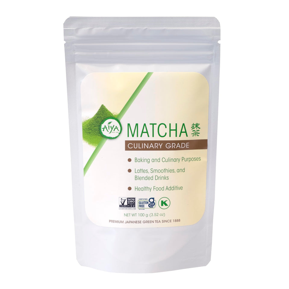 AIYA Matcha ceremonial grade powder in a bowl for authentic tea prep.