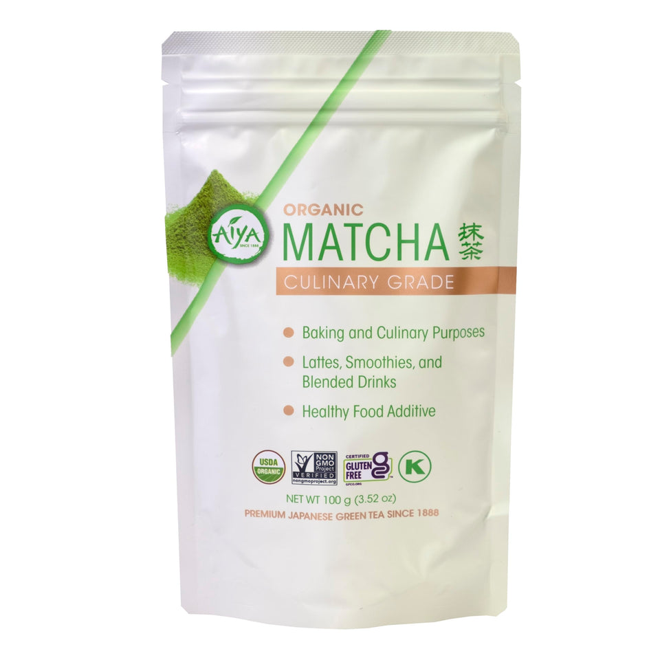 AIYA matcha ceremonial powder bottle—rich flavor for whisking and everyday rituals.