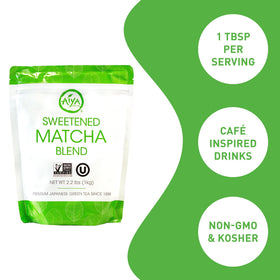 Cup of AIYA matcha latte showing vibrant green color and creamy texture.