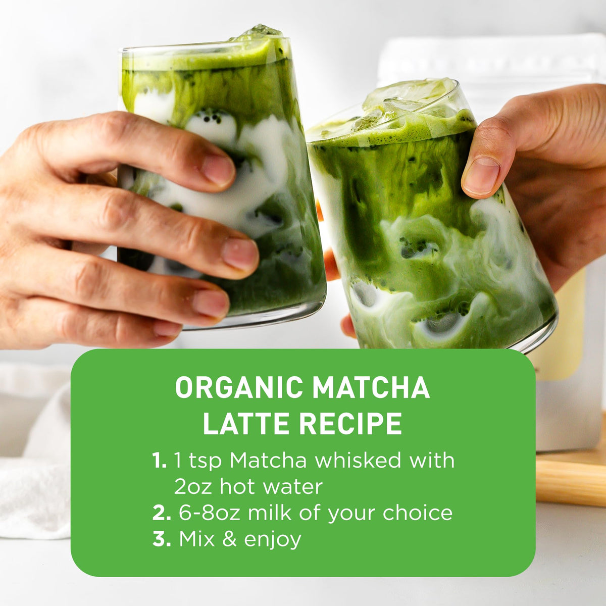 AIYA matcha smoothie glass—easy to blend into shakes for a wholesome morning boost.