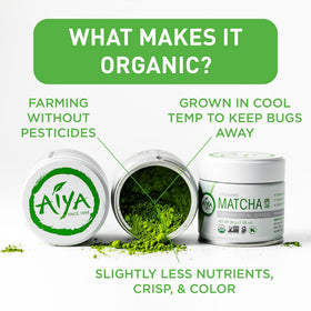 AIYA SINCE 1888 ceremonial matcha jade-green powder highlights premium quality and color