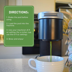 AIYA single-serve pod in Keurig-style brewer ready to brew.