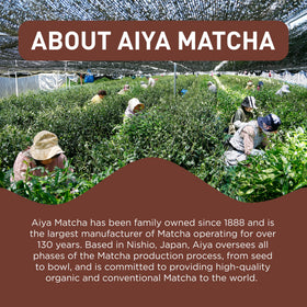 AIYA Sweetened Roasted Matcha To Go ingredients highlight premium Japanese matcha quality